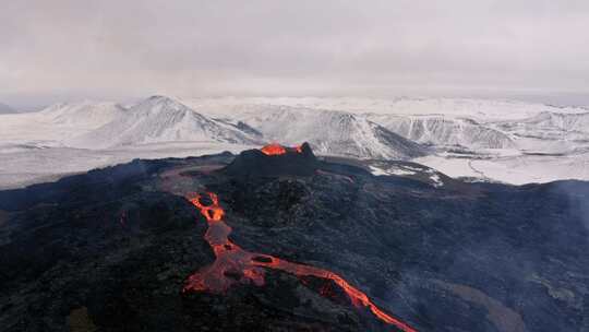 火山，熔岩，喷发，火山口