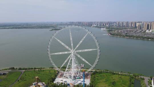 航拍城市建筑高楼交通桥梁地标风景