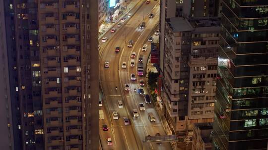 香港航拍城市夜景大景