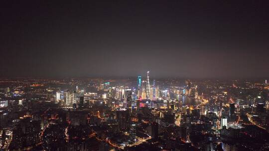 上海浦西地平线夜景