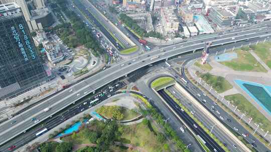 广东珠海城市高架桥航拍4K60