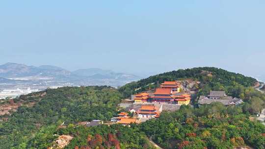 航拍日照阿掖山卧佛寺