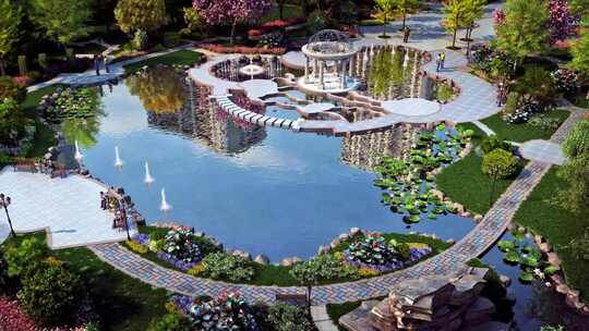 小区园林景观三维动画