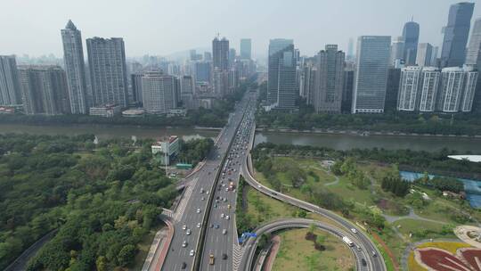 广州大桥城市交通建筑航拍