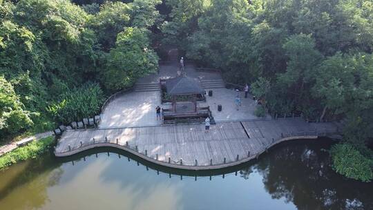 湖泊衡阳平湖公园湖面观景台