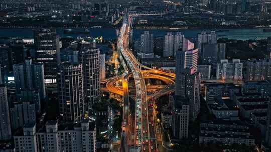 上海卢浦大桥夜景