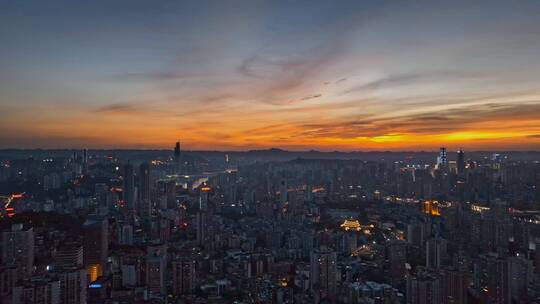 4K大气城市航拍日出日落夜景