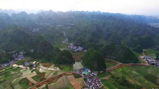 贵州黔西南兴义万峰林景区田园风光风景航拍