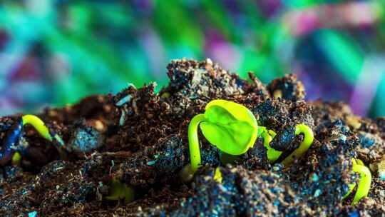 中药材决明子种子发芽生长植物生长破土而出