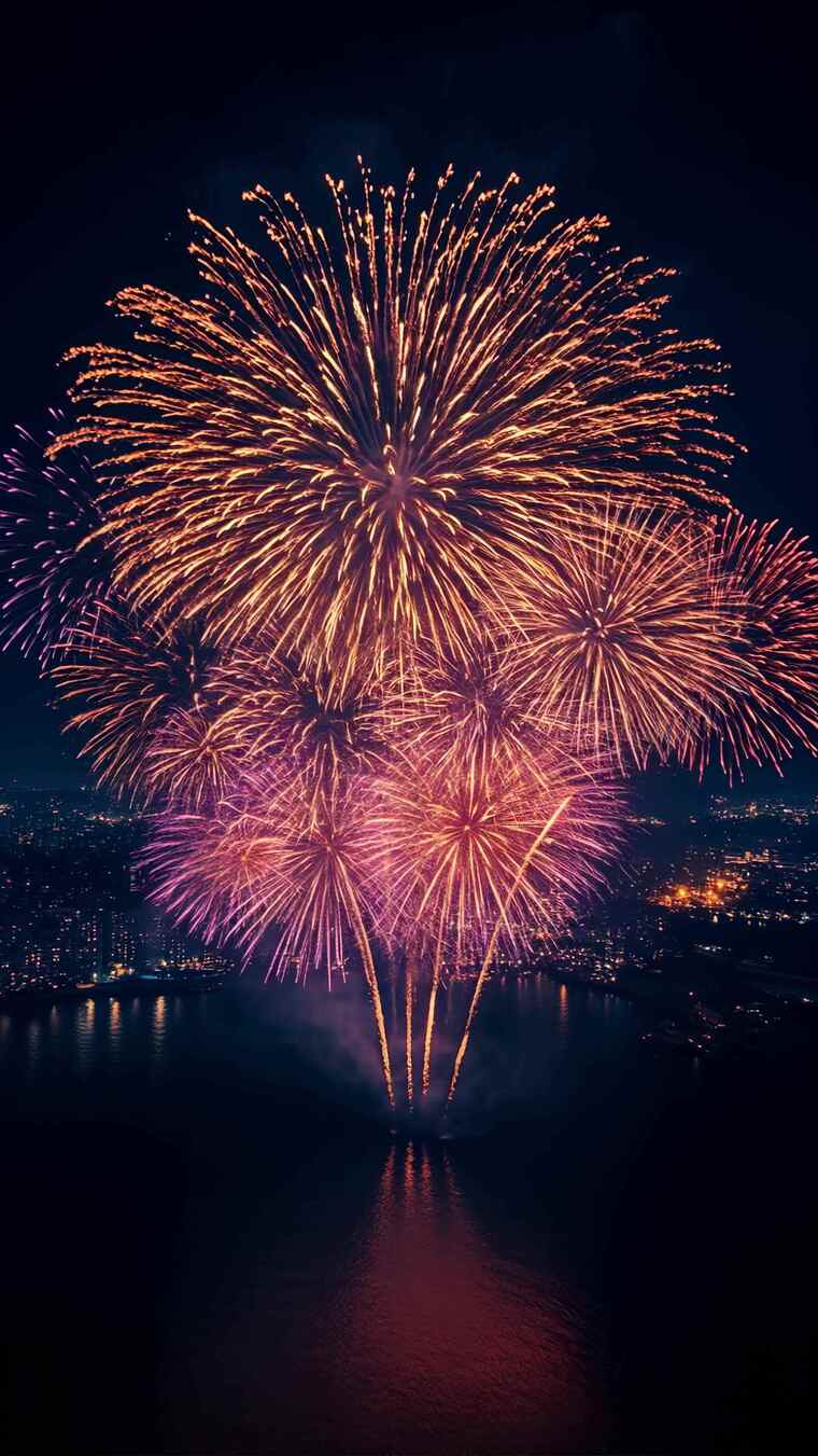 【竖屏】烟花素材4k