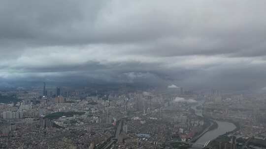 雨后的东莞城区航拍