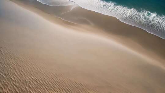 海滩海浪航拍画面