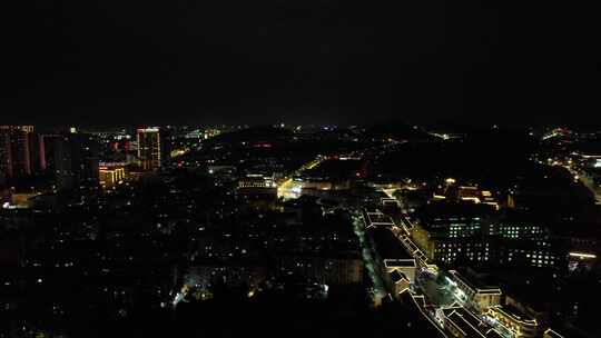 江苏徐州城市夜景灯光城市夜景航拍