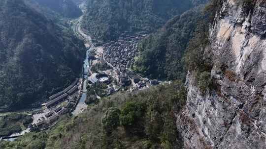 湖南湘西吉首矮寨峡谷航拍