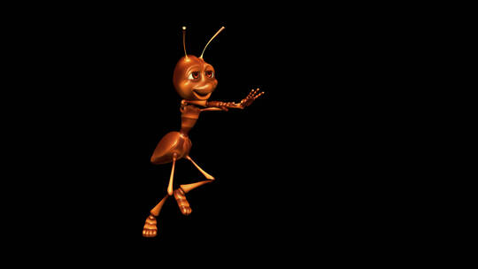 蚂蚁在跳嘻哈舞蹈的卡通动画