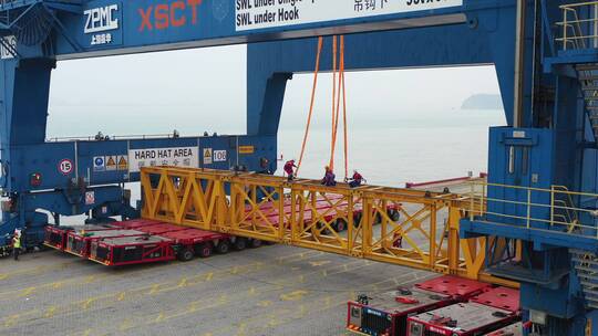 厦门国际货运码头视频素材模板下载