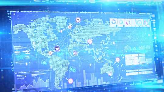 科技感世界地图数据展示