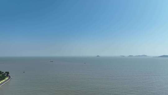 大海航拍港珠澳大桥海岸线风光视频素材模板下载