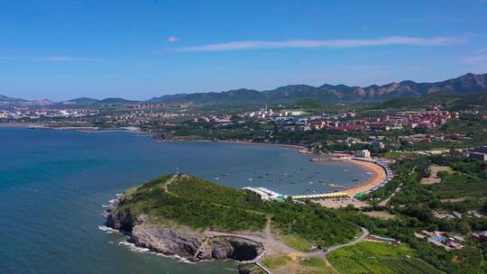 海边航拍 海滨浴场