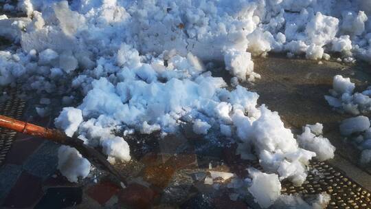 实拍大自然冬天雪景天气气候