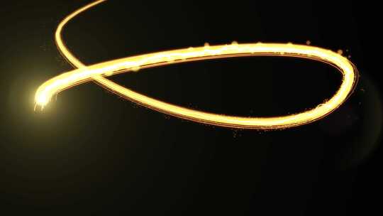 金色旋转穿梭光线光束