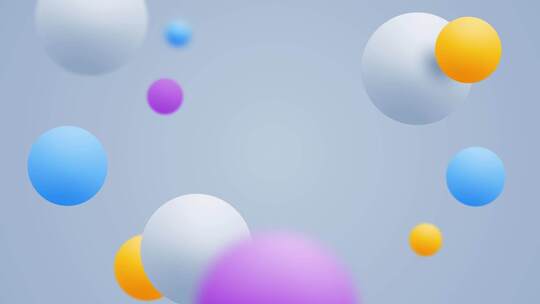 彩色球空间漂浮动态背景视频素材模板下载