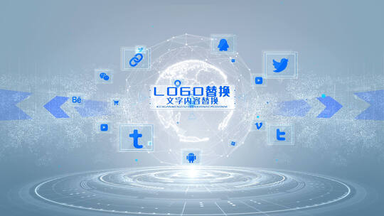明亮清晰地球LOGO旋转AE视频素材教程下载