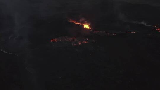 航拍活火山 岩浆喷发