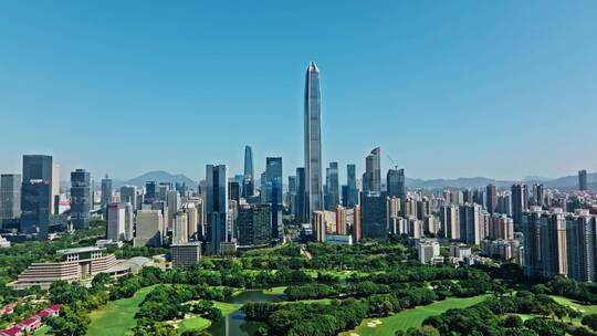深圳城市建筑高楼大厦航拍长焦视频素材模板下载
