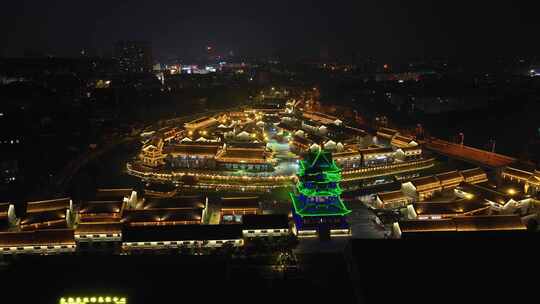 安徽省滁州市太平古城夜景航拍
