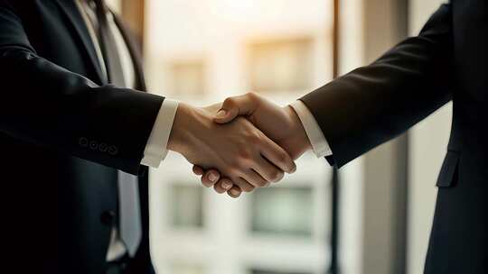 商务人士握手合作场景