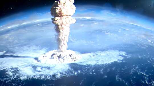 地球视角核爆炸特效