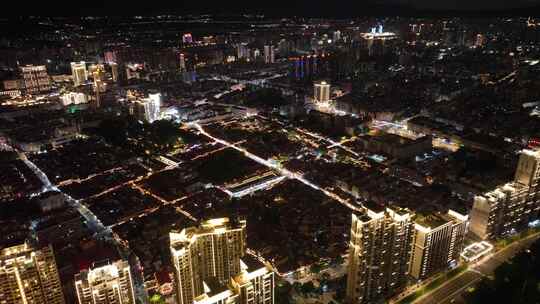 漳州古城夜景航拍城市古建筑夜晚风光