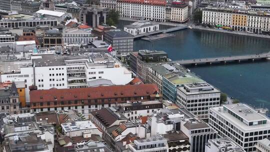 瑞士城市建筑风光航拍