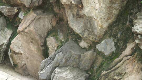 假山石雕塑中式园林造景视频素材模板下载