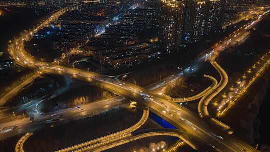 沈阳南京桥拍城市夜晚延时视频素材模板下载