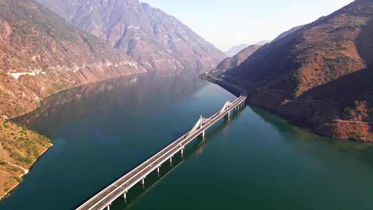 京昆高速雅西高速段观音岩大渡河大桥航拍视频素材模板下载