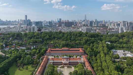 武汉武昌航拍大景空镜鄂军都督府首义广场