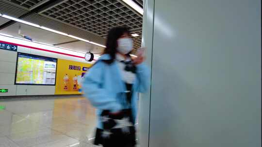 杭州地铁人群人流延时摄影视频素材模板下载