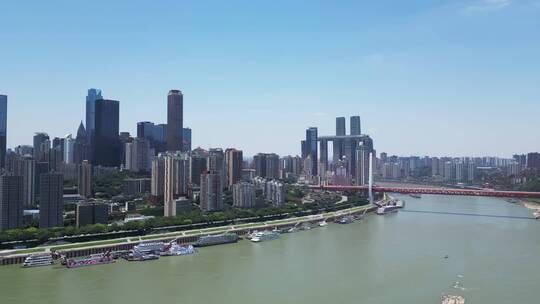 重庆渝中区高角度航拍俯瞰城市风光