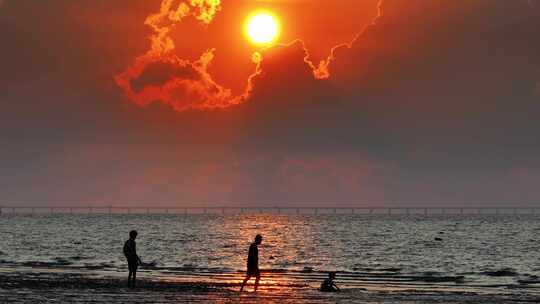 海盐日出 观潮亭 海盐 潮音阁