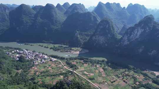 桂林杨堤风景区航拍