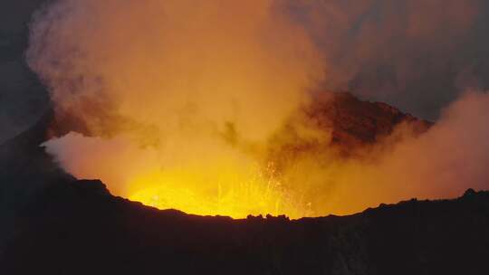 火山，熔岩，流动，喷发