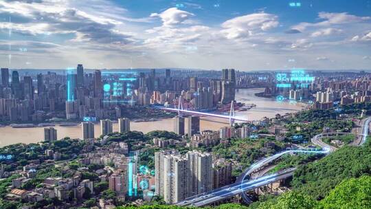 粒子光线城市发展科技片头展示