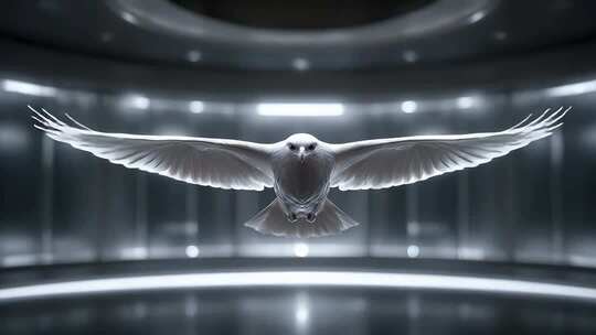 翱翔的和平鸽象征希望与未来