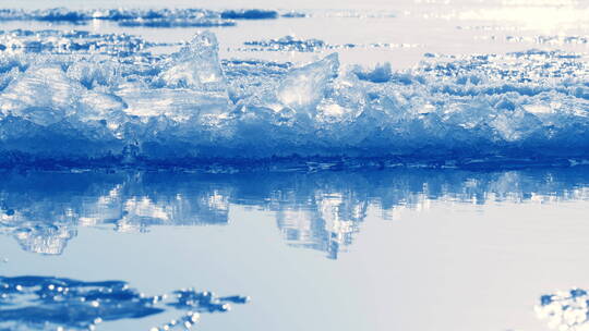 唯美春天冰雪消融水资源升格视频素材T029
