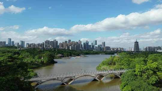 南宁航拍 五象湖 高楼大厦 城市风光