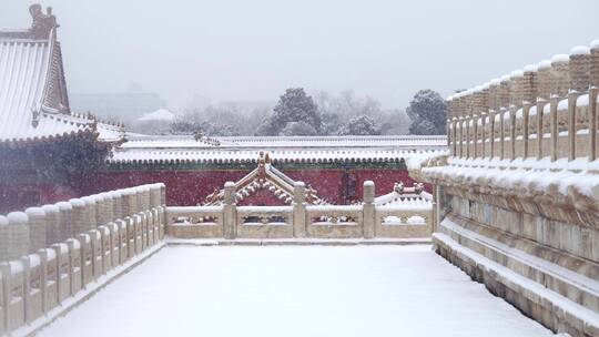 大雪中的故宫