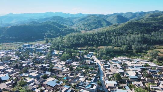 山村清晨航拍 空镜头