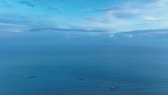 蓝色大海航拍海天一线碧海蓝天蔚蓝大海风景